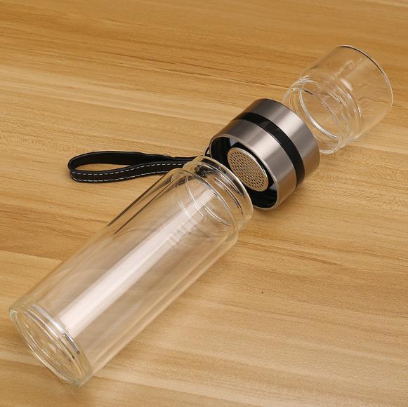 High borosilicate double-layer high temperature resistant glass water ...