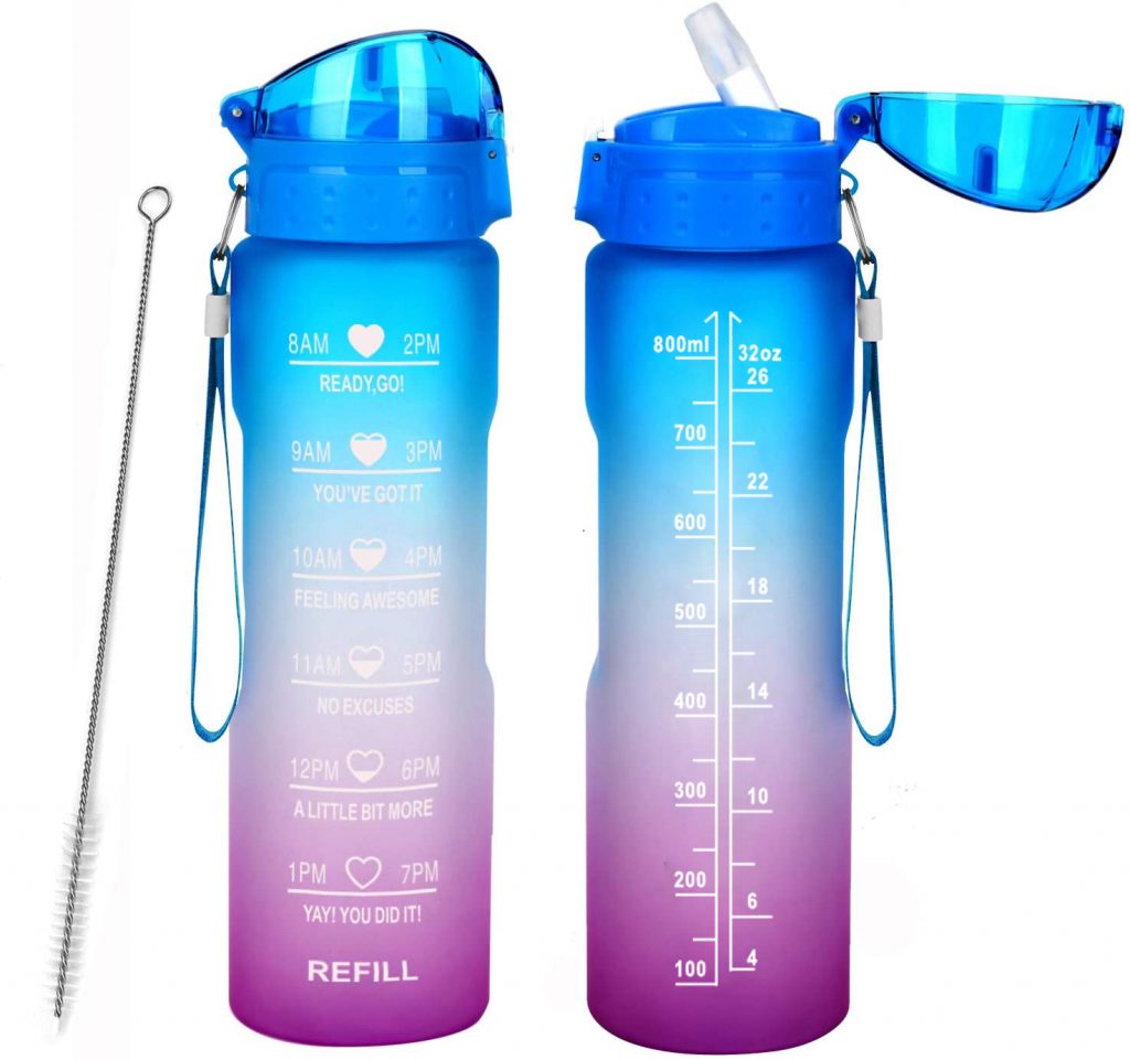 32oz plastic water bottle with time marker | Water Bottle Manufacturers